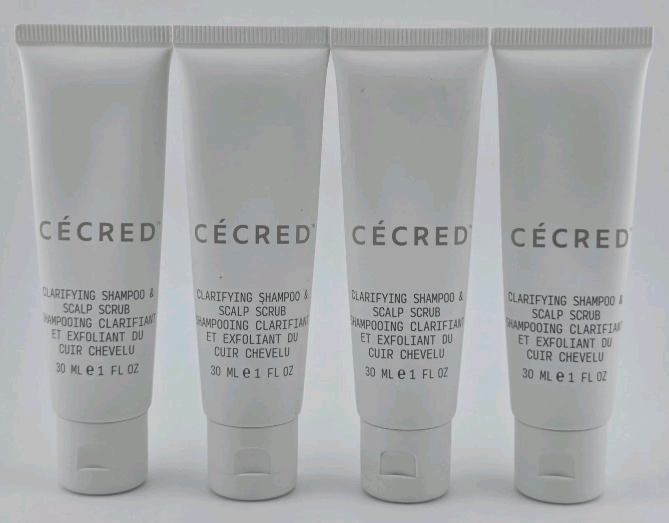 4 Pack Cecred Clarifying Shampoo & Scalp Scrub 1 oz / 30ml Each Mini Travel Size