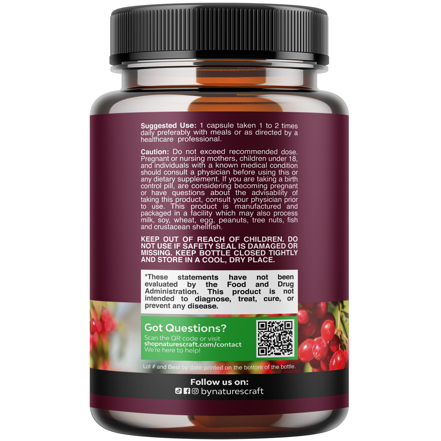Kidney Support Cranberry Supplement – High Strength Kidney Cleanse Detox 120ct