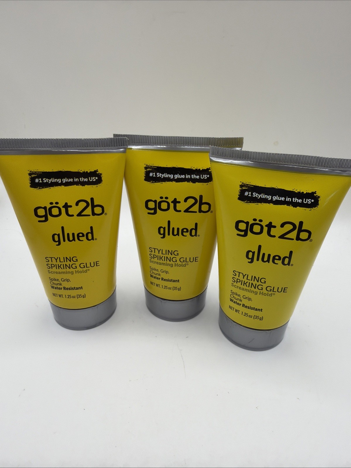 Got2b Glued Styling Glue Hold Spike Grip Chunk Water resistant 1.25 oz 3 Pack