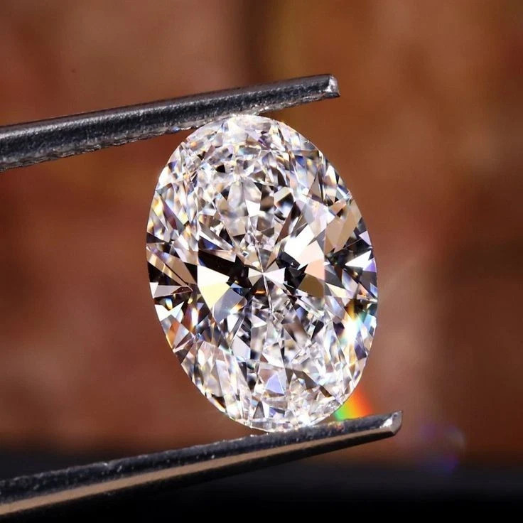 6 Ct Lab Grown Diamond Oval Cut D Color VVS1 Clarity CVD Certified Loose Diamond