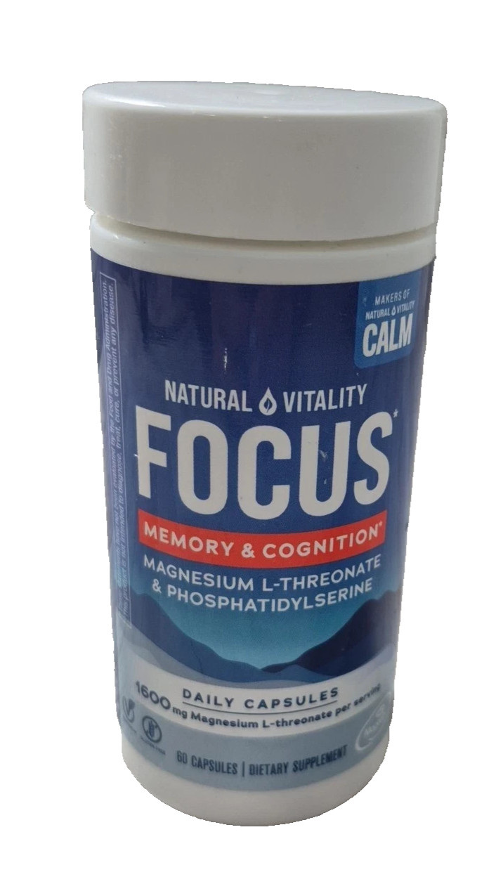 Natural Vitality Focus, Magnesium Memory & Cognition 60 Count Exp 05/31/2026
