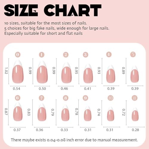 9 Colors French Tip Press on Nails Short Almond Fake Nails French Nails Style-8
