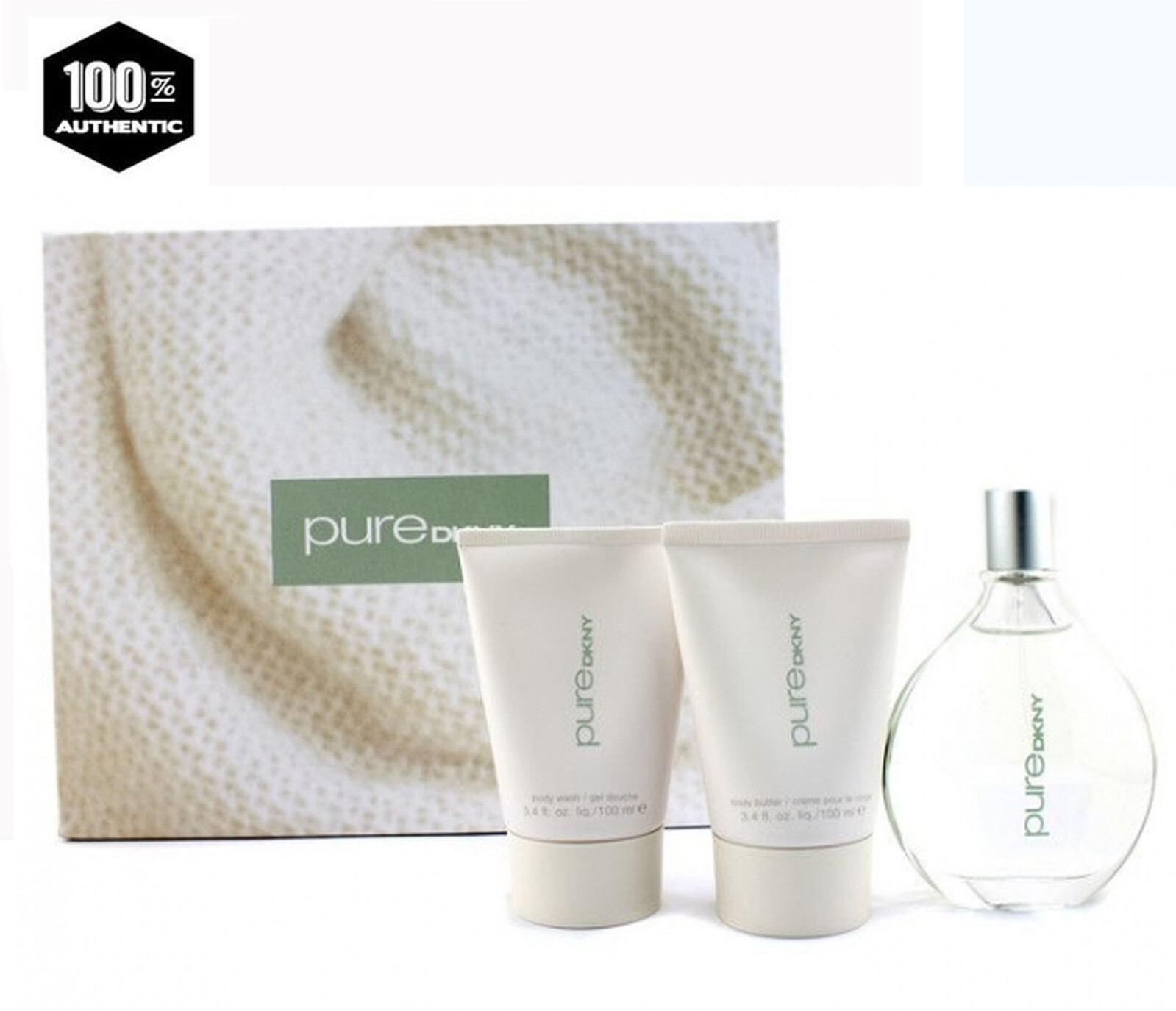 Donna Karan Pure Warmth 3 pc Set- 3.4 oz EDP Sp+3.4 oz Body Butter+Body Wash