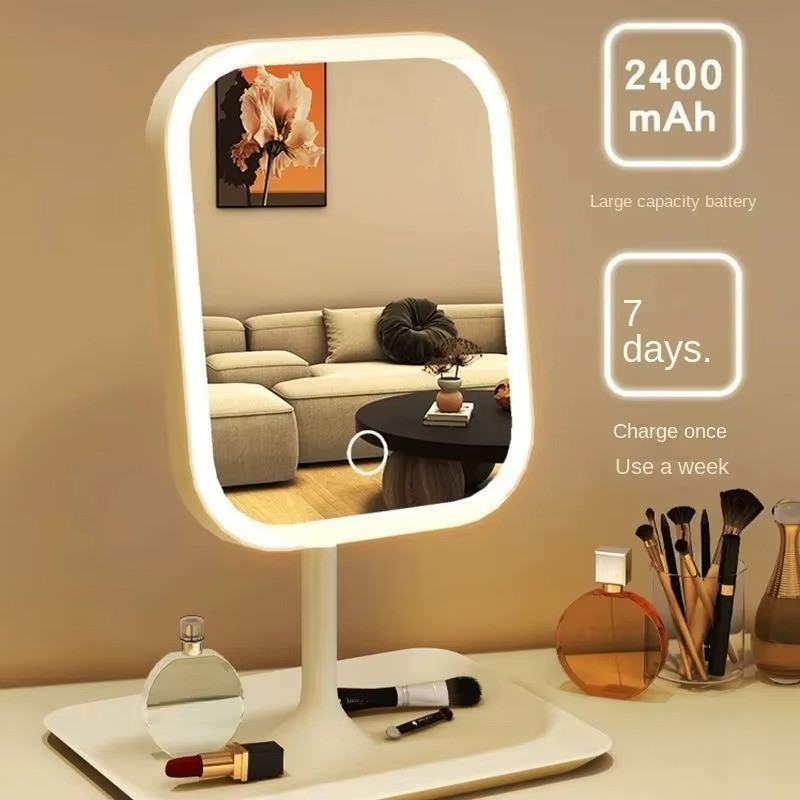 LED Makeup Vanity Mirror Touch Control 3 Light Modes Desktop Dressing Table Mirr