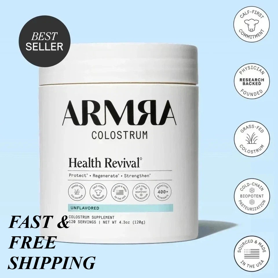 2 BOTTLES—ARMRA Colostrum Superfood Grass-Fed Immune Fitness Brain Benefits