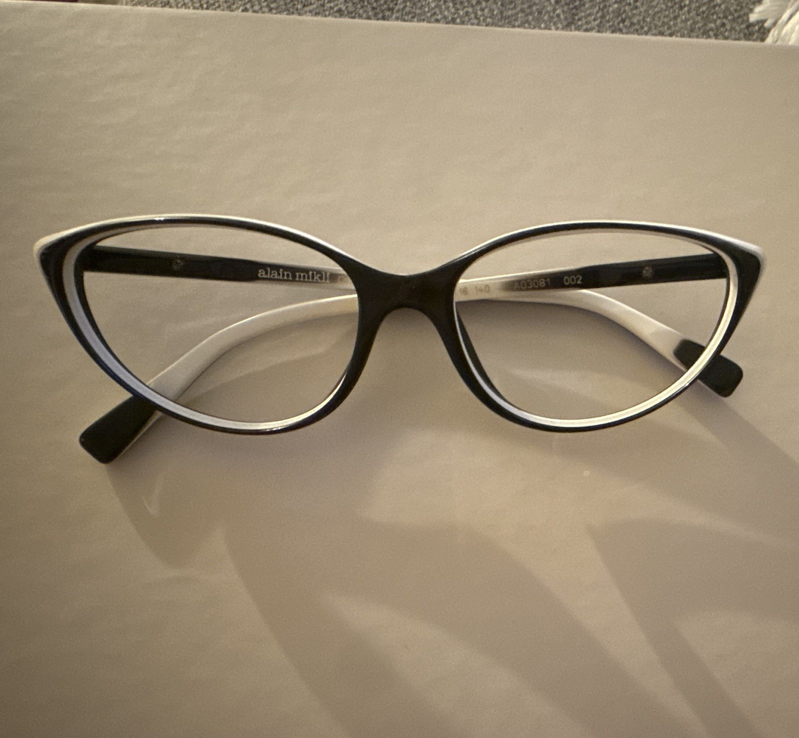 Alain mikli A03081 002 Black Cat Eye Full Rim Plastic Eyeglass Frames 53-17