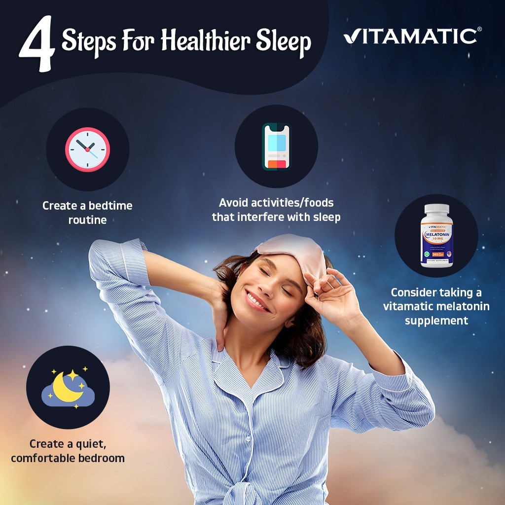 Vitamatic Melatonin 10 mg Tablets | Non-GMO, Gluten Free, 1 Year Supply – 2 Pack