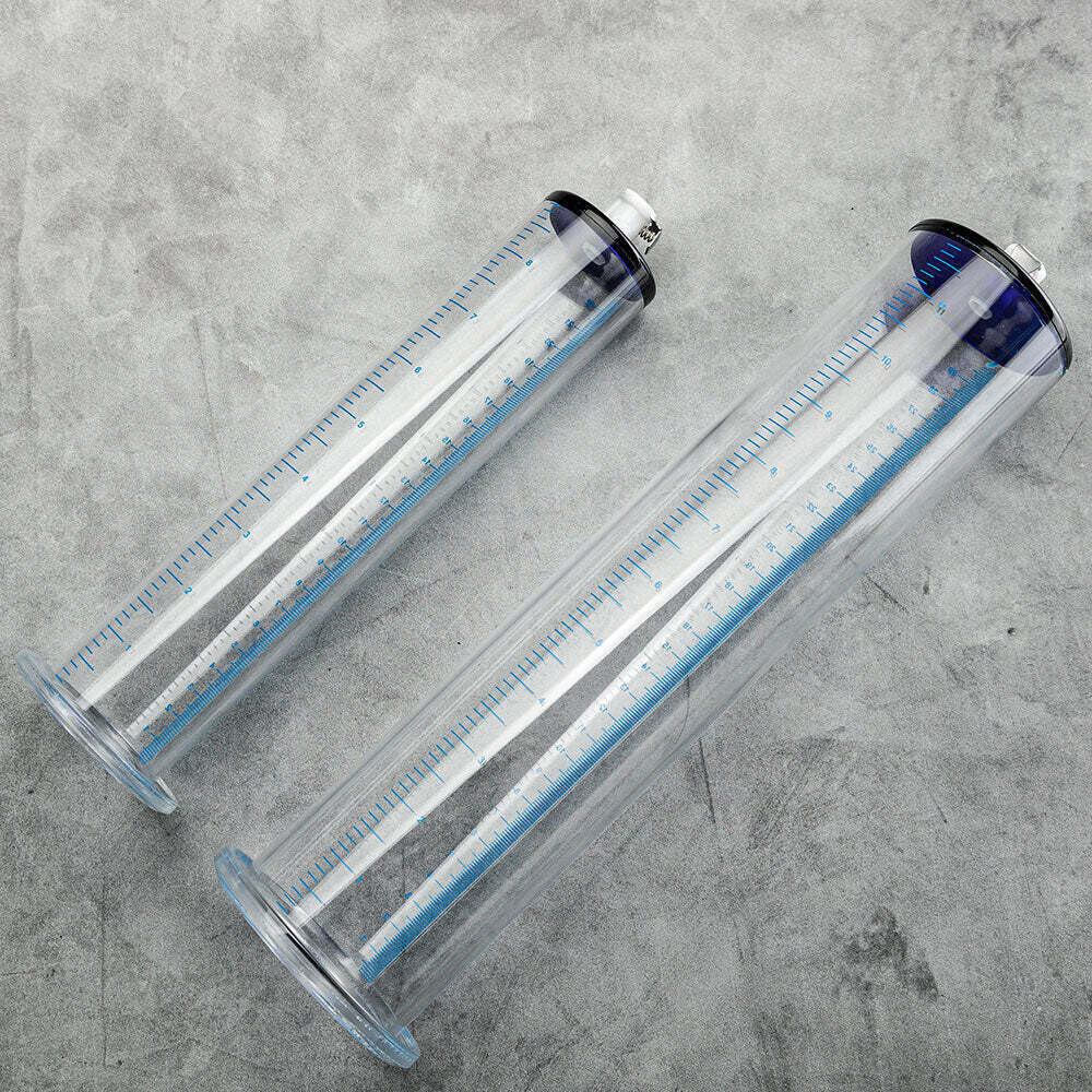 Acrylic Cylinder for Vacuum Penis Pump Untapered 9 & 12 Inch with Female Valve