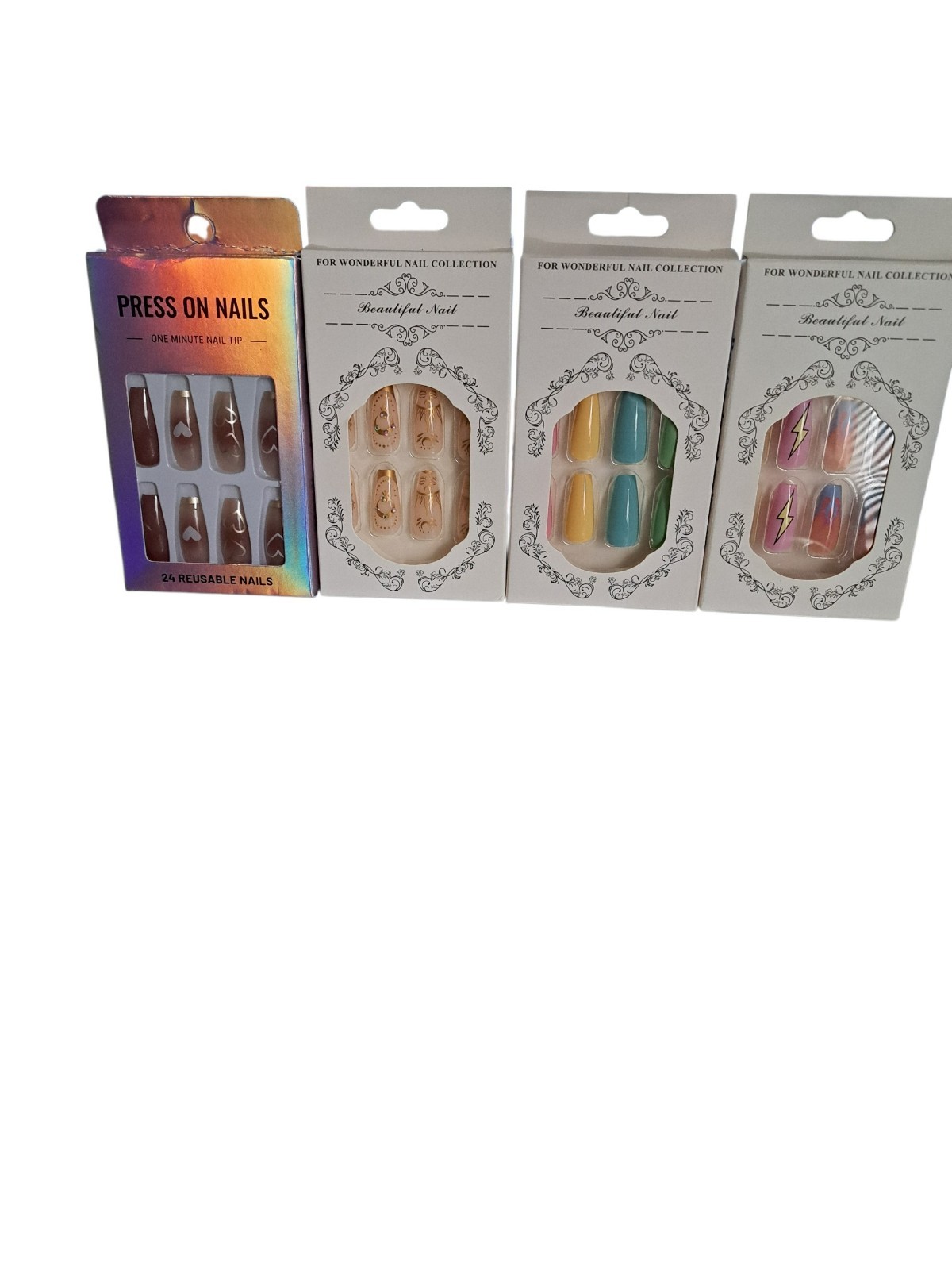 4 Packs Of Press on Nails As Pictured