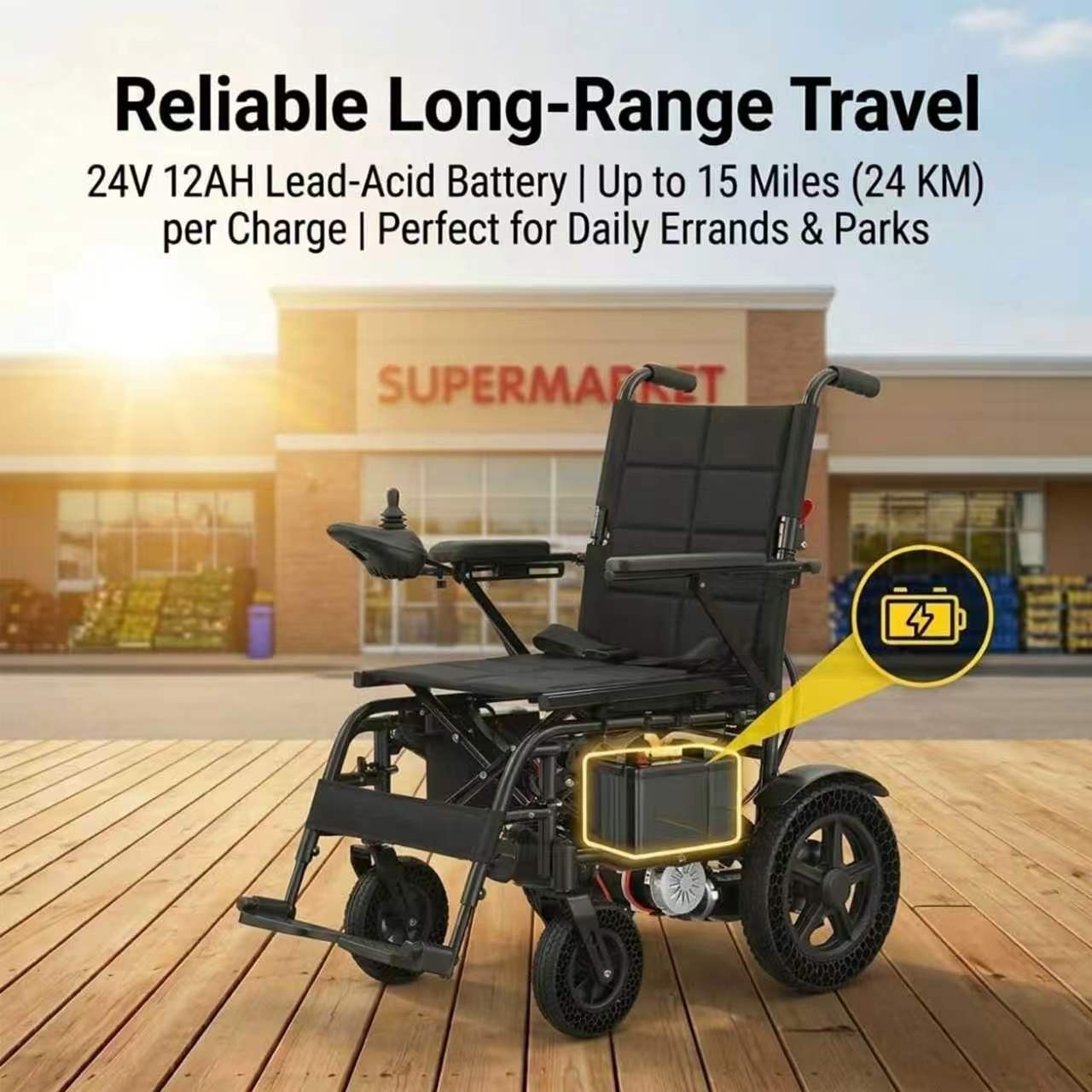 Quelith 500W All Terrain Foldable Electric Wheelchairs Power Wheelchair Hot