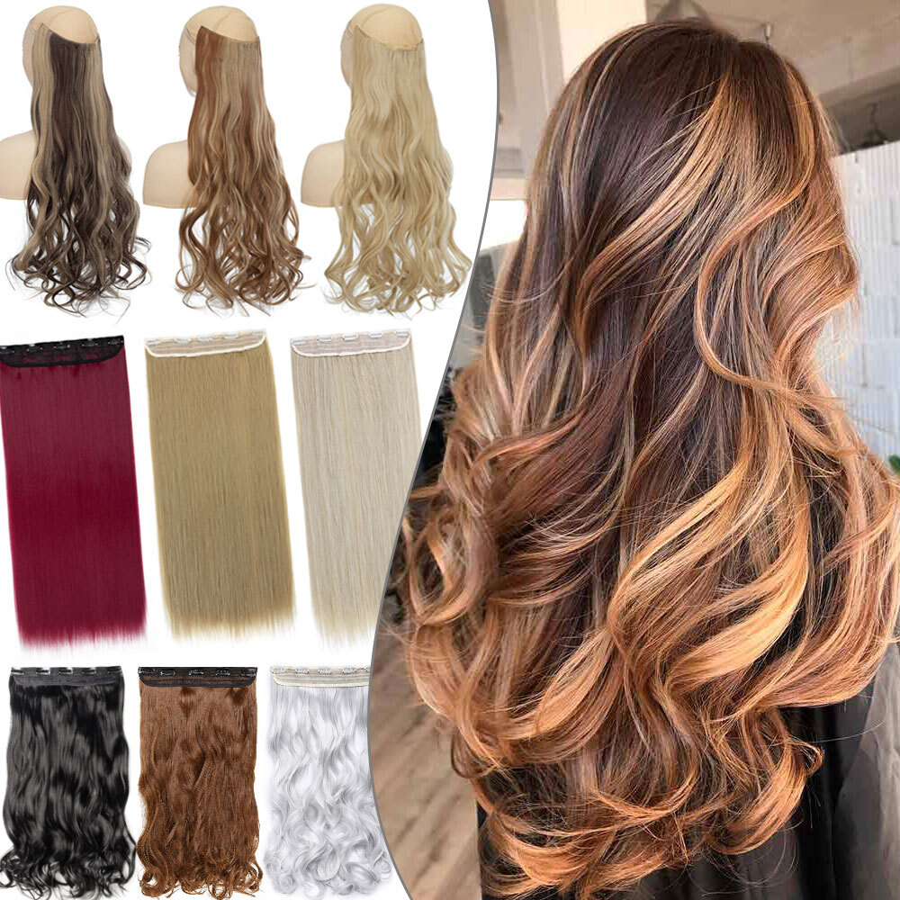 Thick 17-30″ Long Curly One Piece Full Head Clip In Hair Extension Real As Human