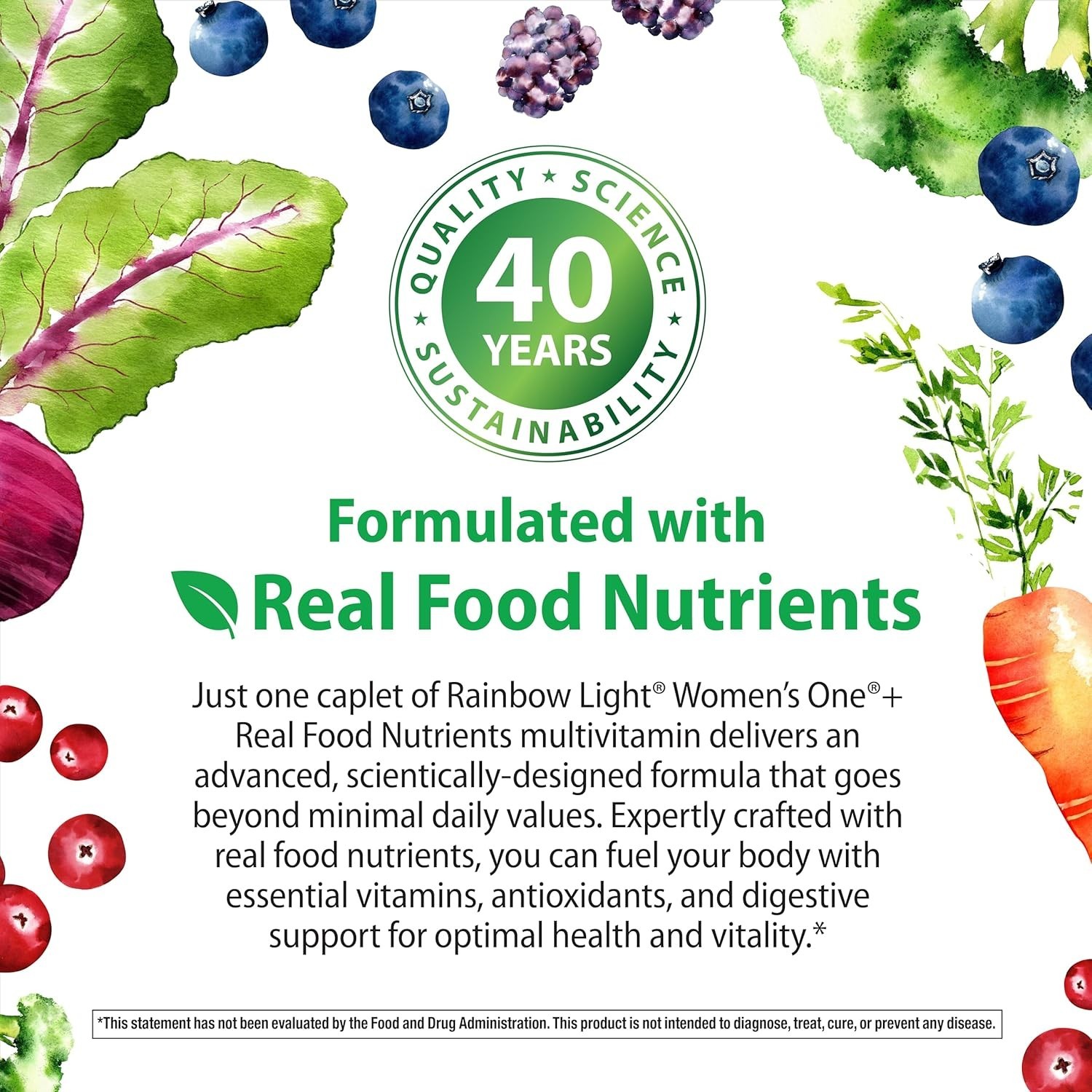 Rainbow Light Womens One High-Potency Daily Multivitamin, Womens Multivitamin