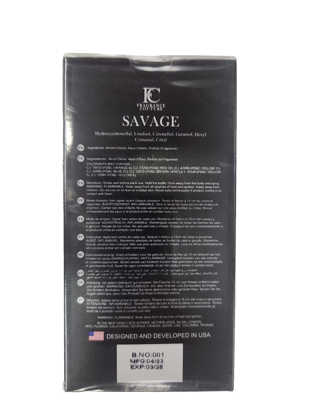 Savage Pour Homme by Fragrance Couture Eau de Toilette 3.4oz Alternative Cologne