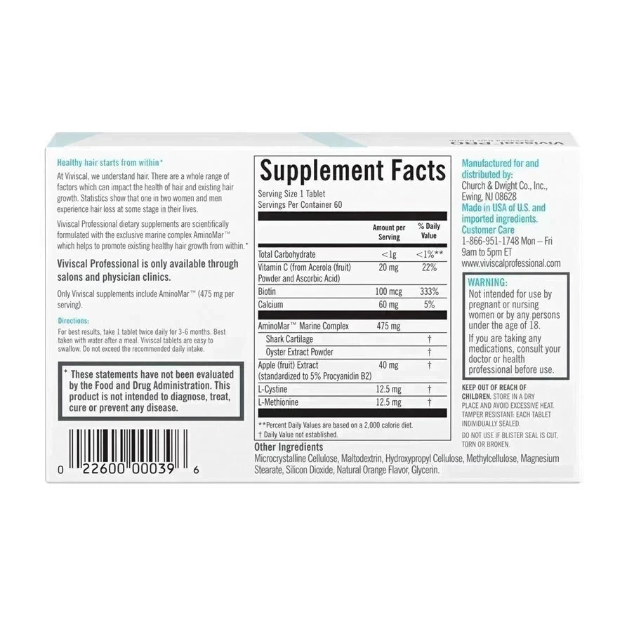 Viviscal Pro Advanced Hair Growth Supplement 180 Tablets Expiry 12/2027 New