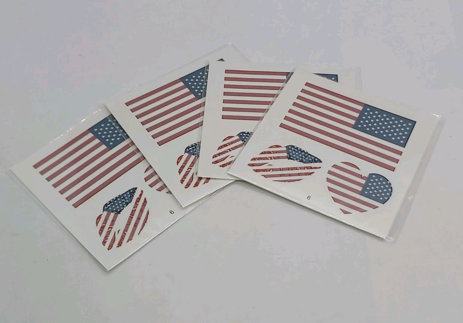 4 Packs USA Flag Temporary Tattoos (12 PCS) – American Flag Heart Lips Patriotic