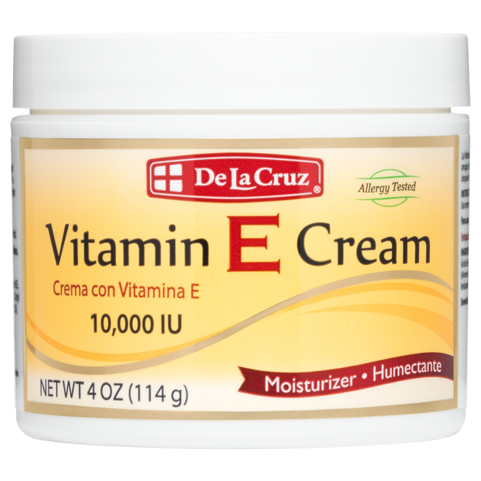 De La Cruz 10,000 IU Vitamin E Cream 4 OZ. – Allergy Tested (Made in USA)