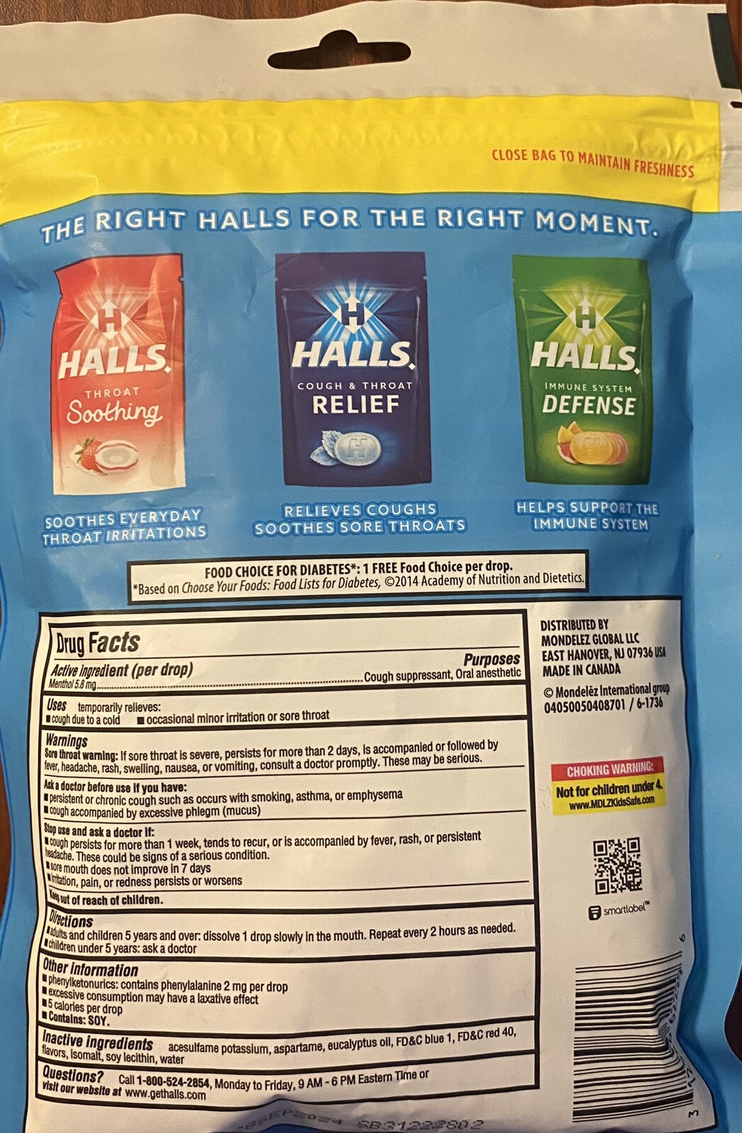 4x Halls ECONOMY PACK Mountain Menthol Cough & Throat Relief 280 Drops 4 BAGS