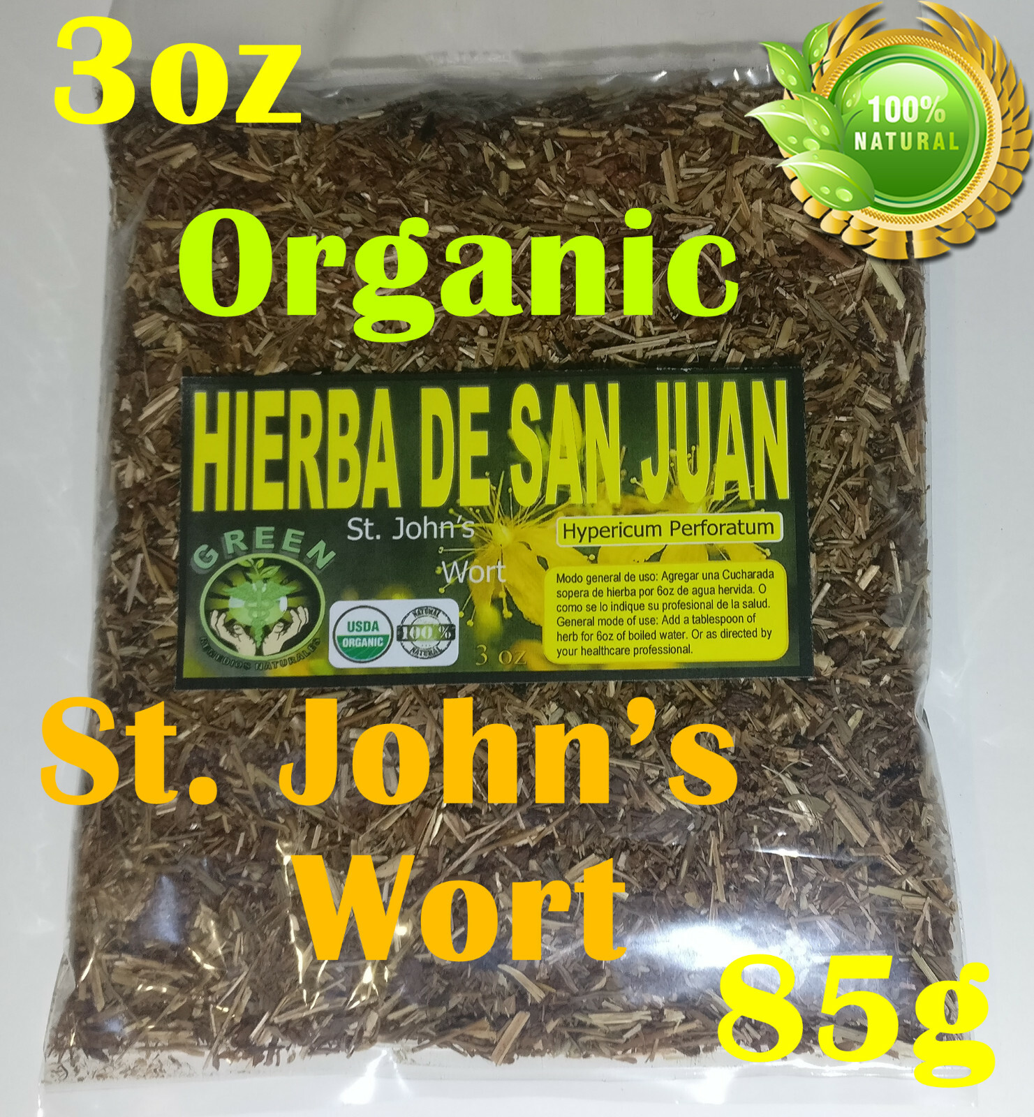 St. John’s Wort Tea Hierba de San Juan Pericon Hypericum perforatum C/S Herb 3oz