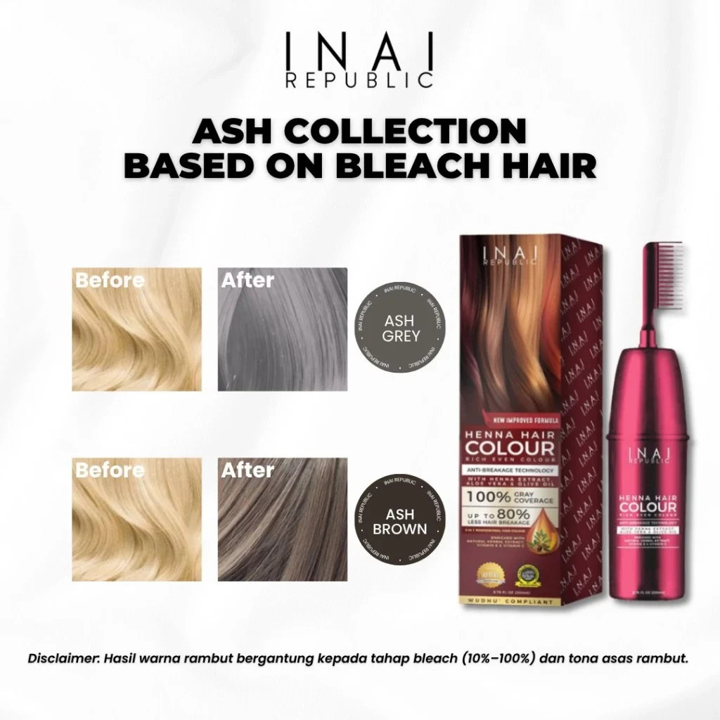 3X 200ml INAI REPUBLIC HENNA HAIR COLOUR SET FREE 2 HAIR MASK HALAL Malaysia