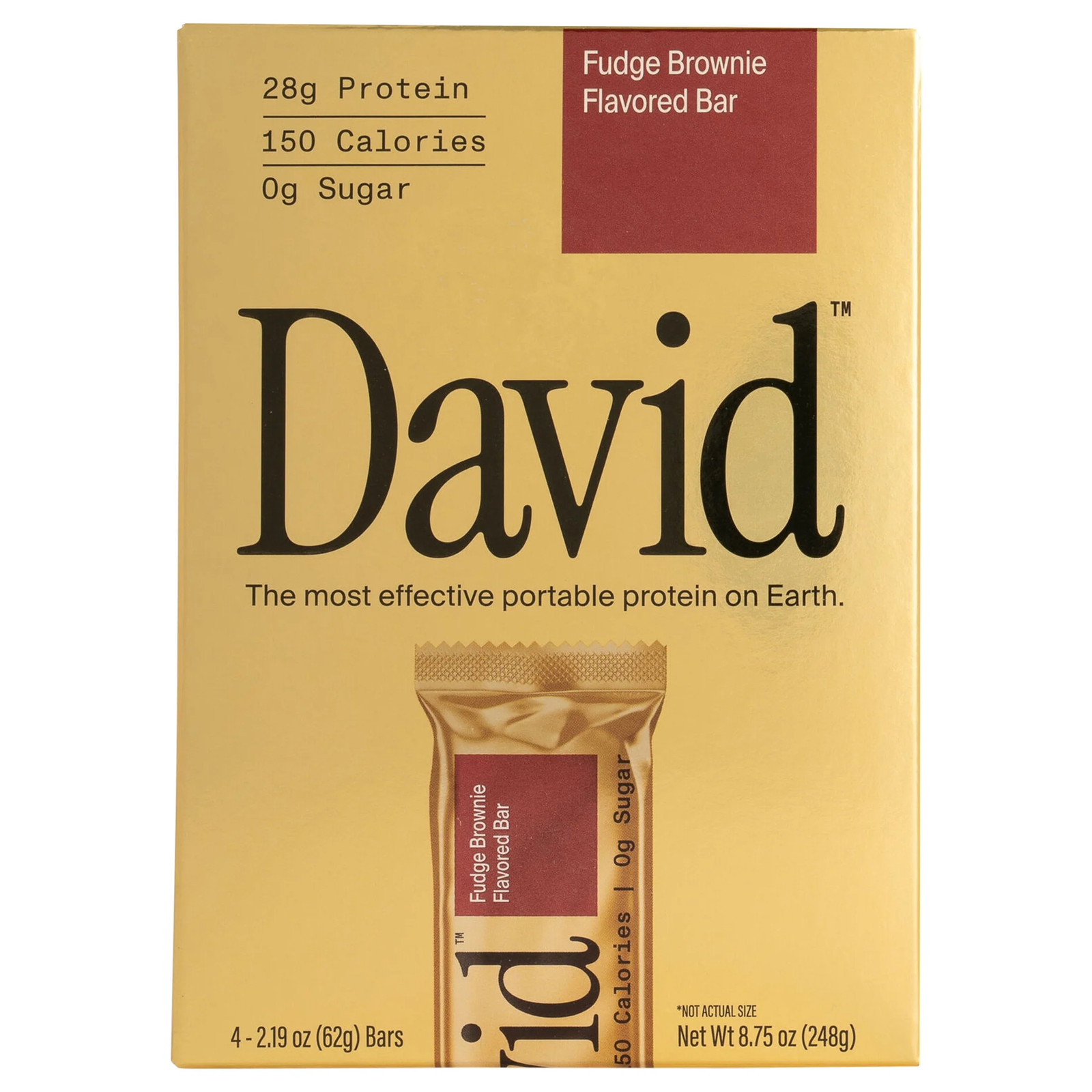 David High Protein Bars, Brownie, 28G Protein (4 Count)