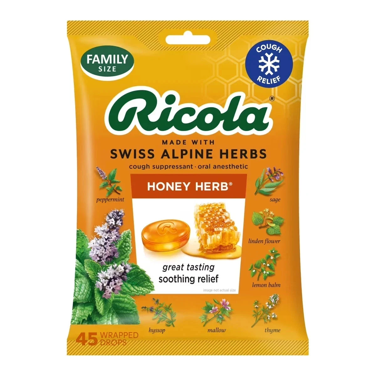 Ricola Honey Herb cough Drops 45 ct Value pack