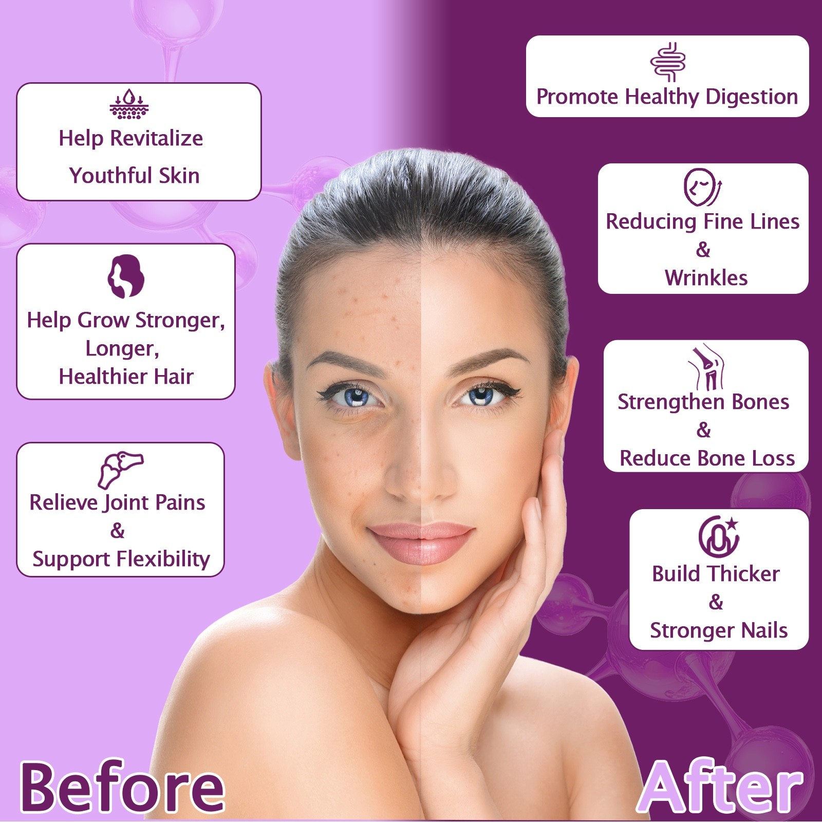 Type I, II, III, V, X Multi Collagen 240 Capsule Supplement for Women Men NEW