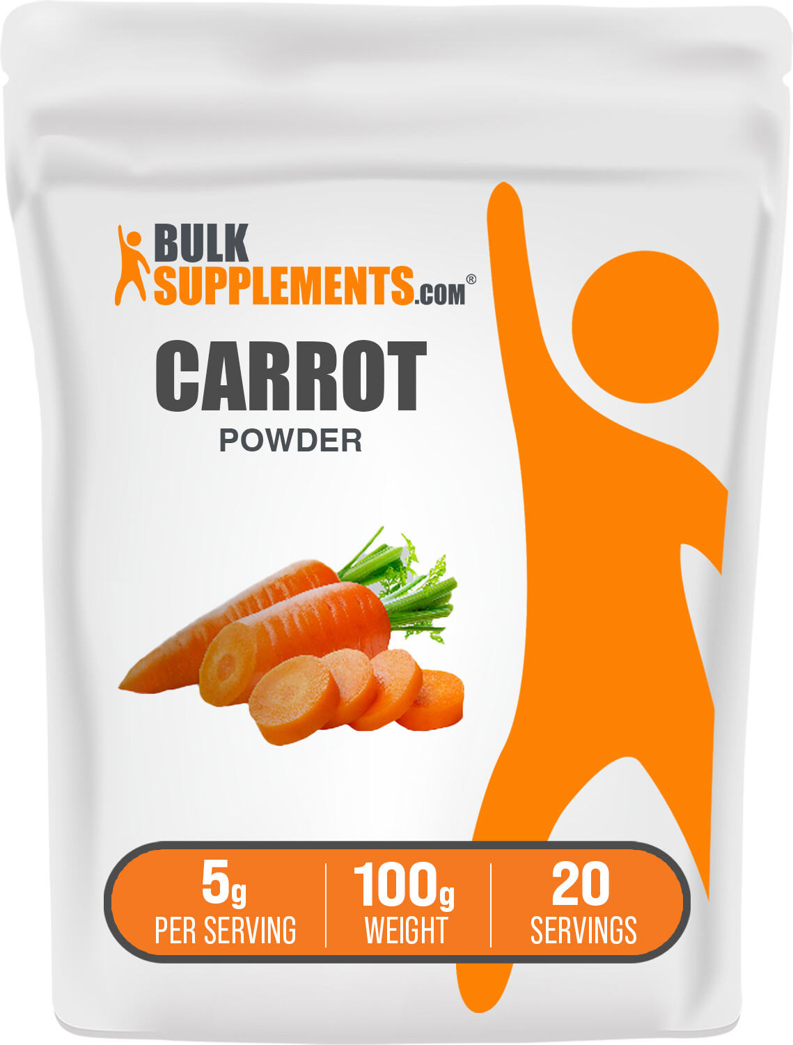 BulkSupplements Carrot Powder – Powdered Greens Supplement – 5g per Serving