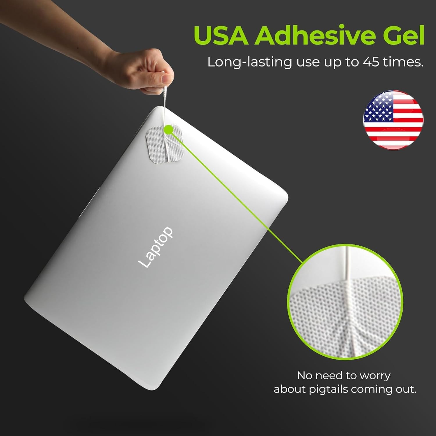 Reusable TENS Unit Electrode Pads 2″x2″ – 48 Pcs, Latex-Free, Self-Adhesive, Com
