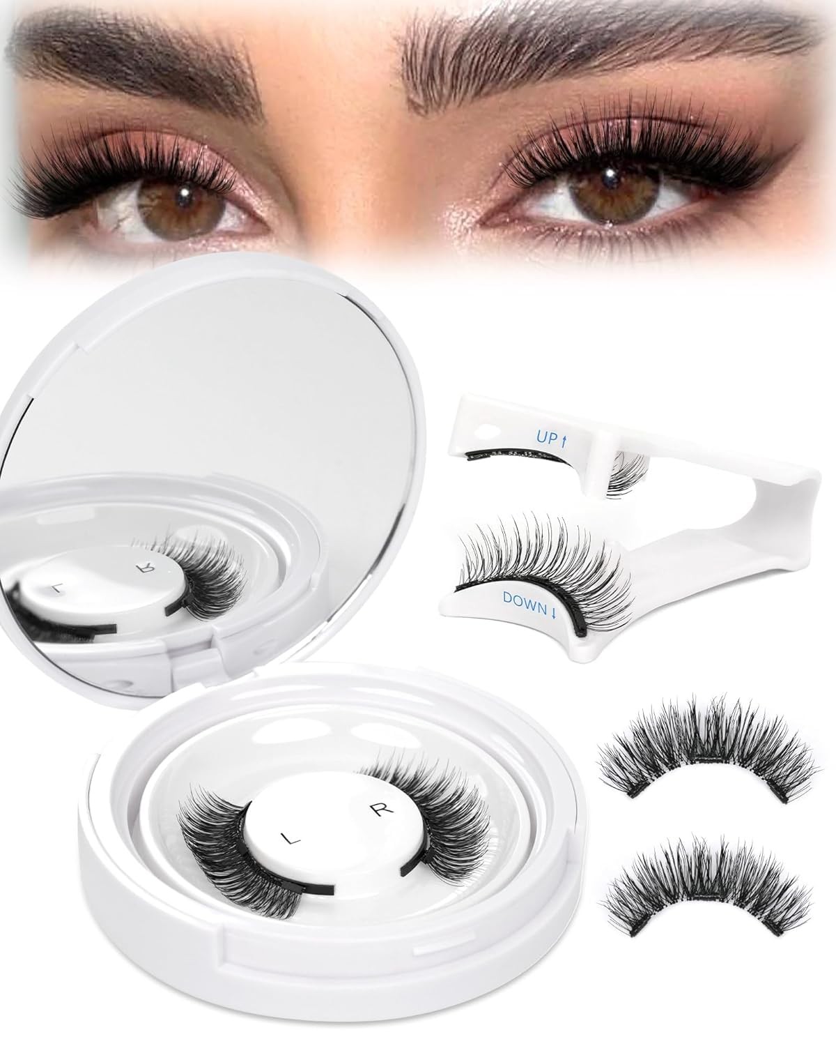Magnetic Eyelashes Natural Look No Glue Reusable Magnetic Lashes with Applica…