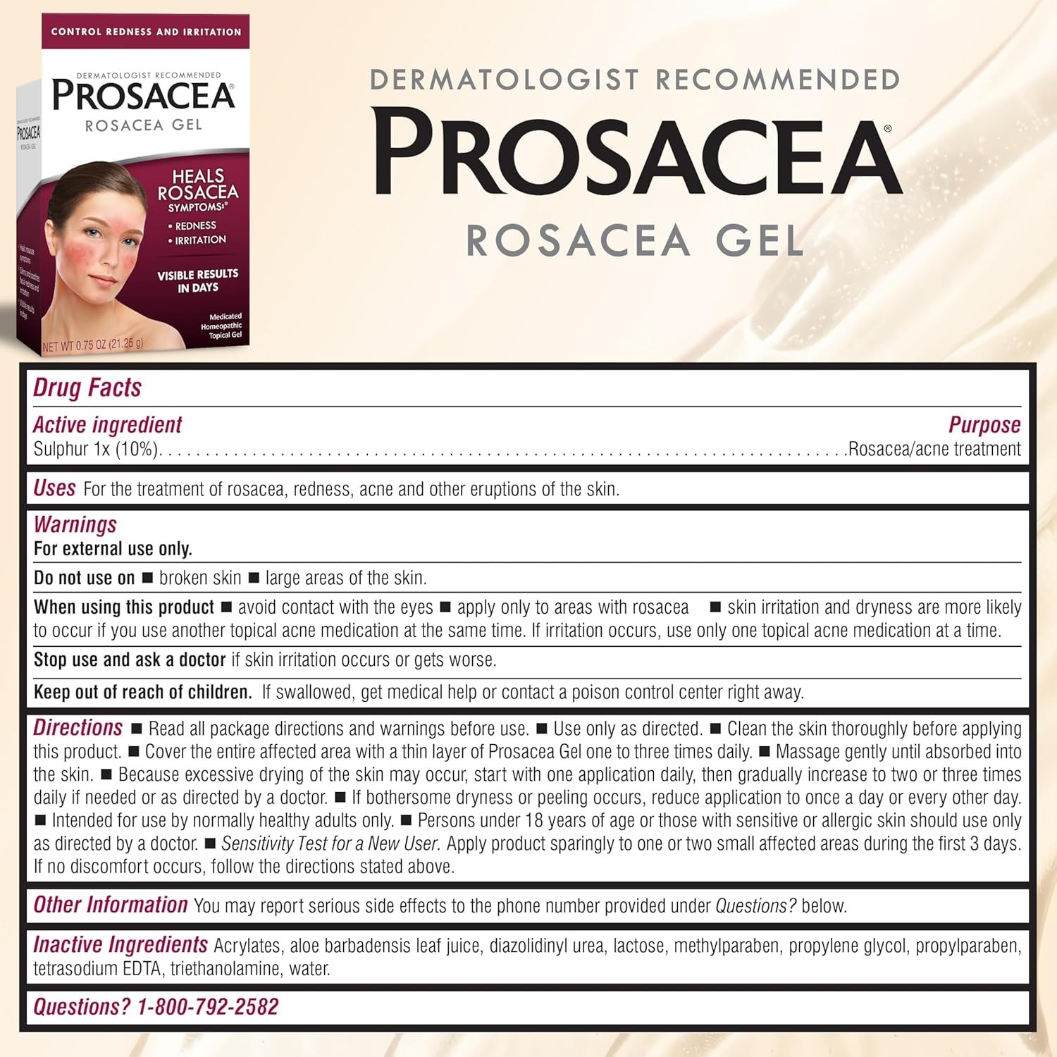 Prosacea – Medicated Rosacea Treatment for Face – Heals Rosacea Symptoms of Redn