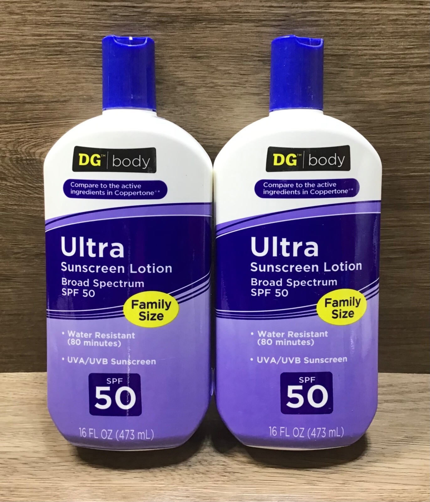 2 DG Ultra Sunscreen Family Size SPF 50 Lotion 16 fl oz ea