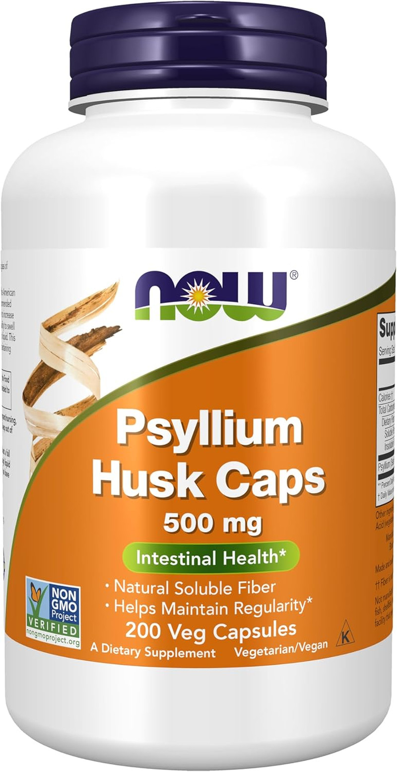 Supplements, Psyllium Husk Caps 500 Mg, Non-Gmo Project Verified, Natural Solubl