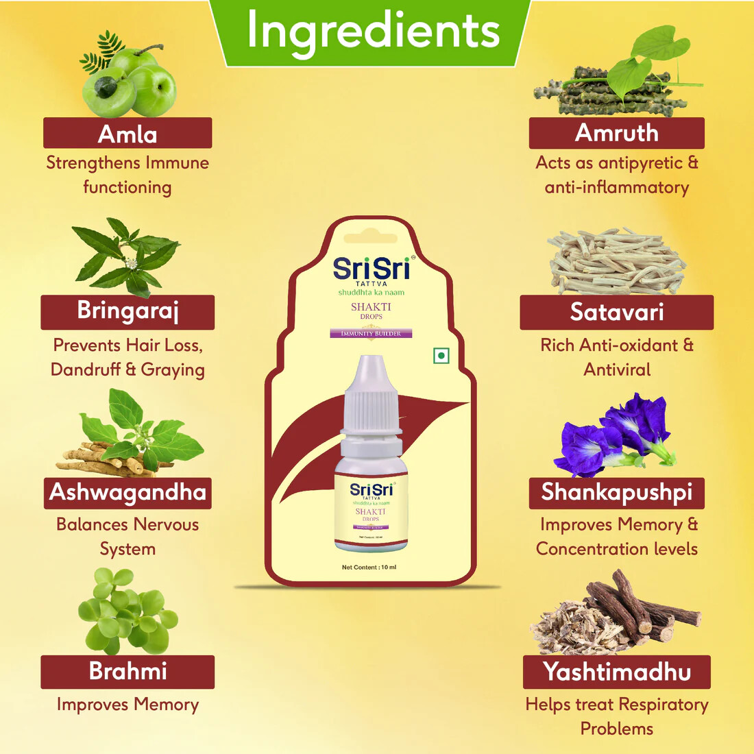 Sri Sri Tattva Ayurveda SHAKTI Drops 10ml, Helps Build Immunity