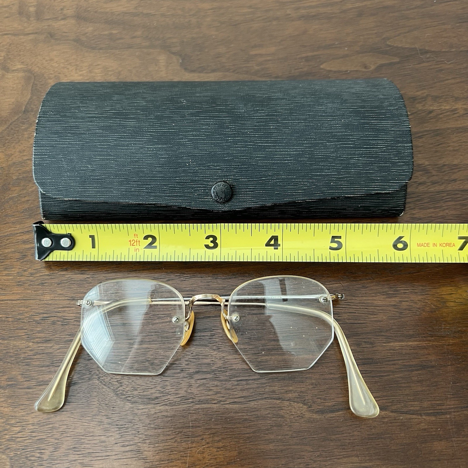 Vintage SHURON Rimless 12K Gold Filled Eyeglasses Frames Unisex Adults