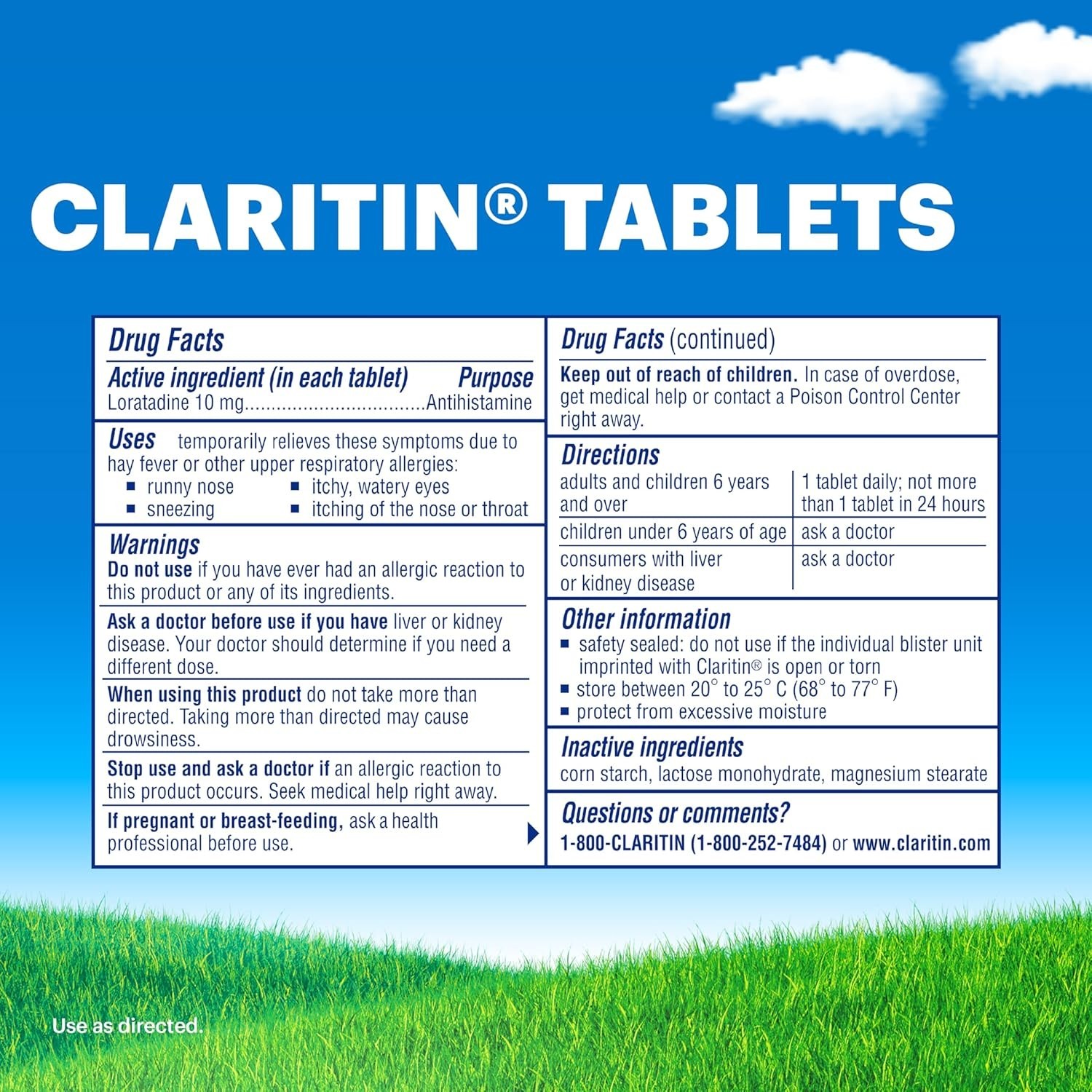 Doctor-Recommended Loratadine 10mg Antihistamine, 100 Tablets for Allergy Relief
