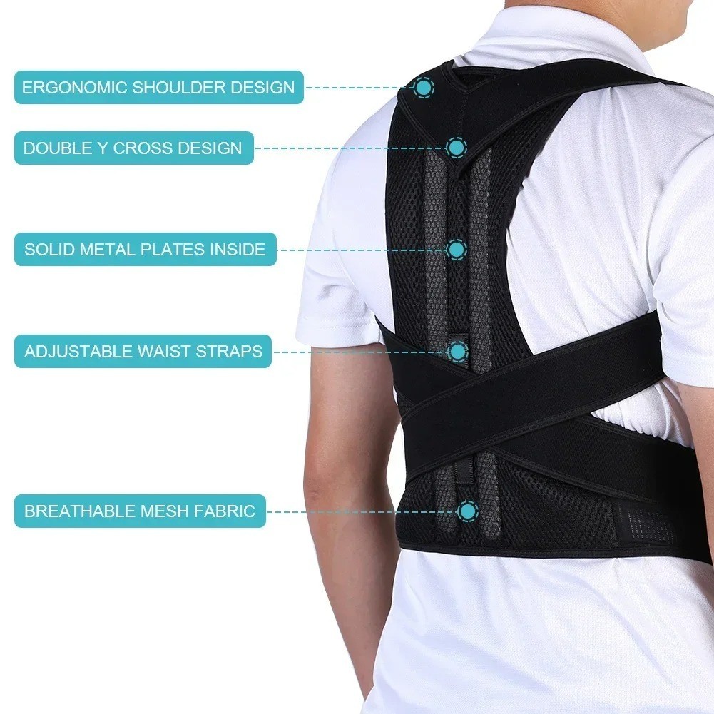 Adjustable Posture Corrector Low Back Support Shoulder Brace Belt For Men Women