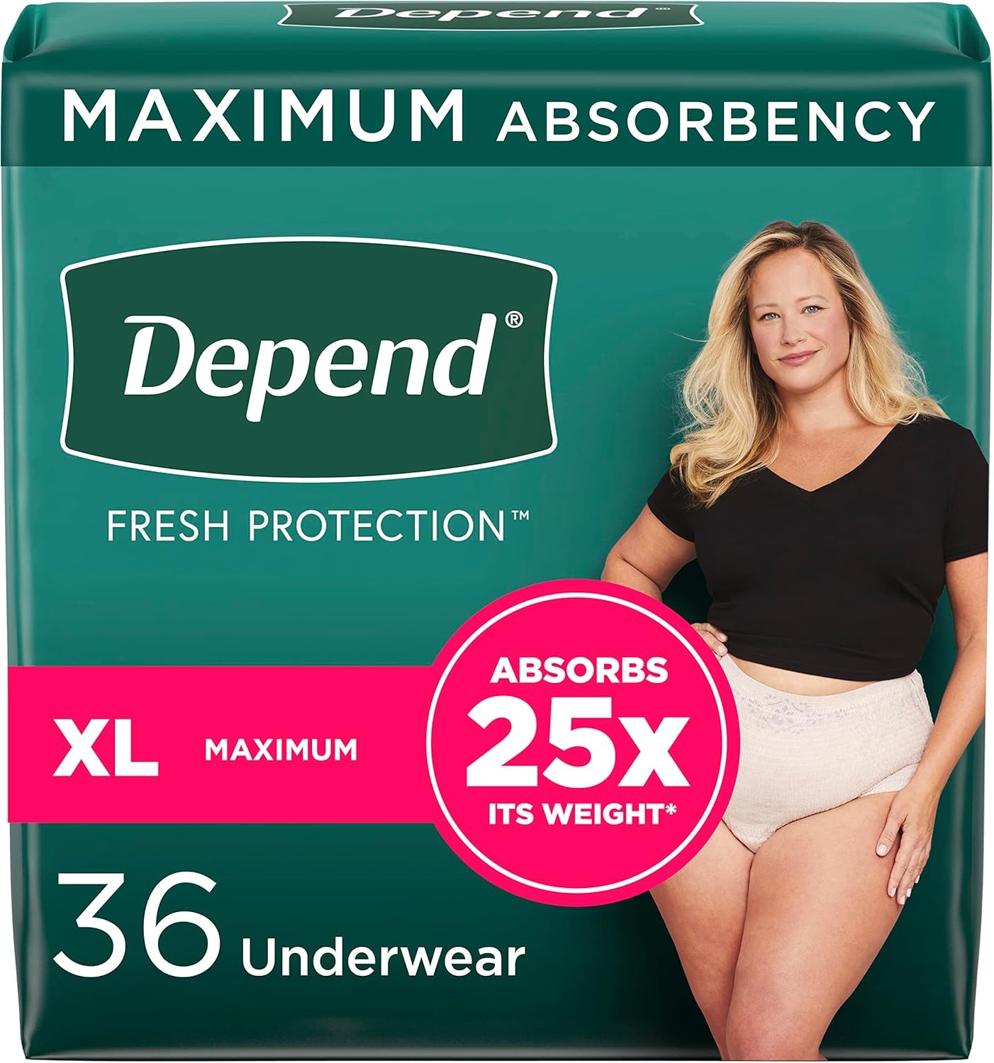Depend Fresh XL Max Absorbency Pull-Up Briefs Incontinence Underwear 30 count