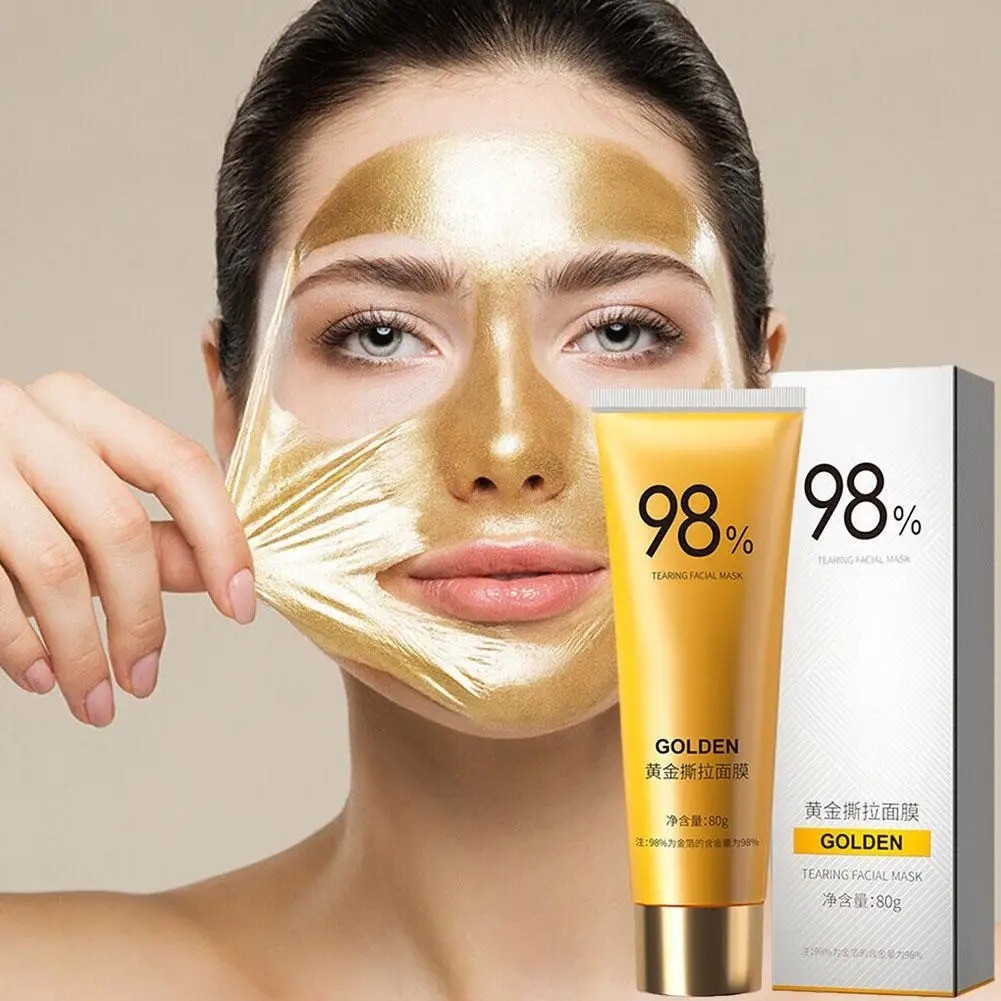Blackhead Remover Mask, 24K Gold Peel Off Mask, Gold Facial Mask Anti-Aging, 80g