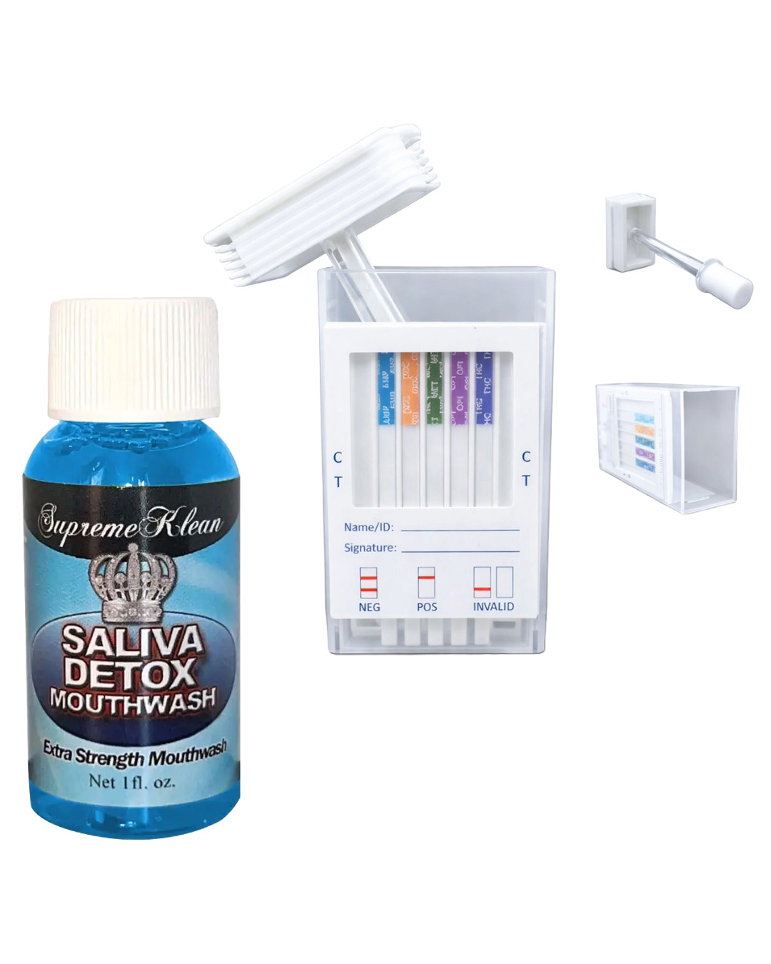 Supreme Klean Saliva Detox Mouthwash + 9 Panel Multi-Drug Oral Fluid Drug Test