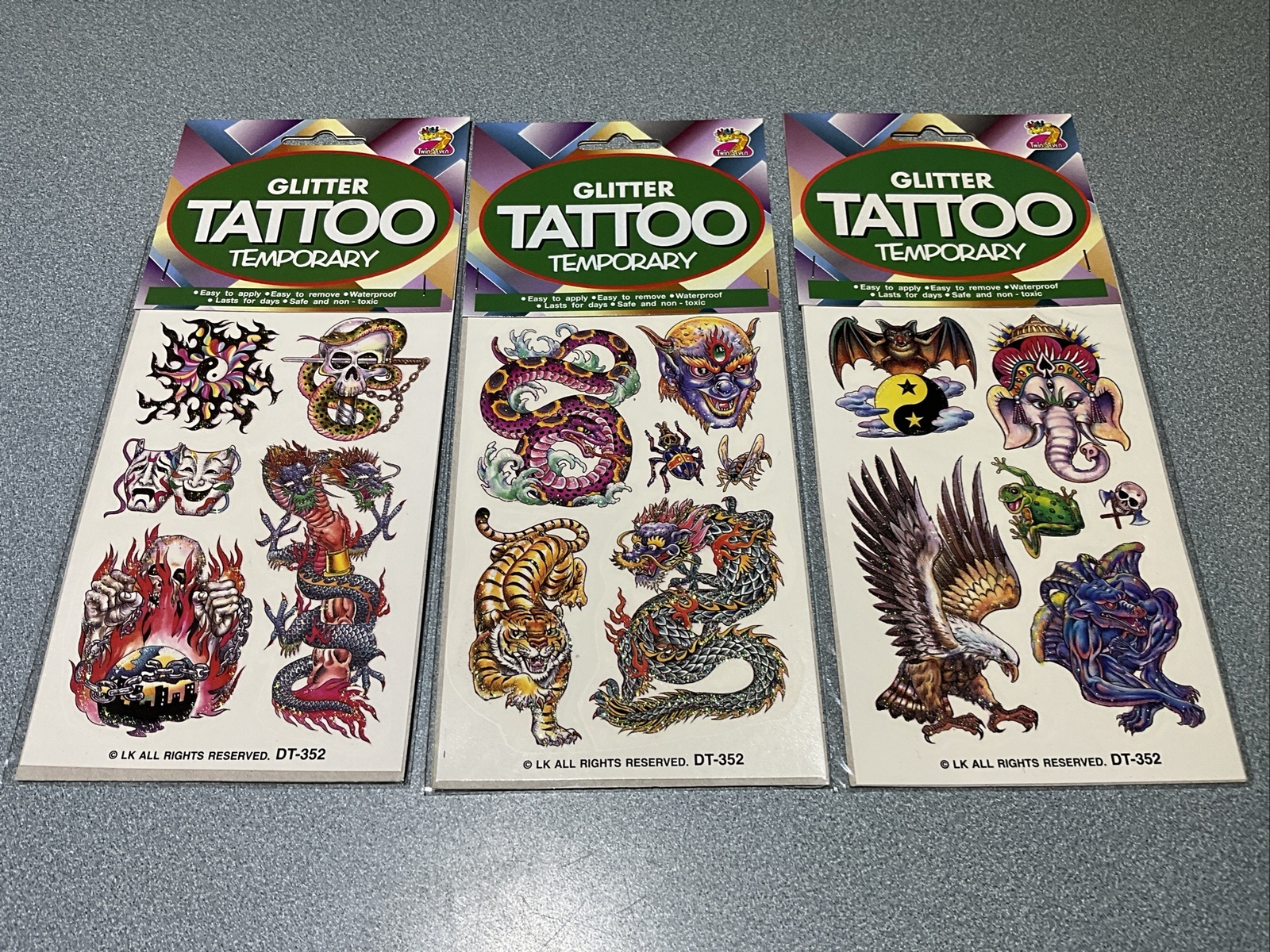 GLITTER Temporary Tattoo-3 PACKS As Shown In Pictures mythical creatures FREE SH