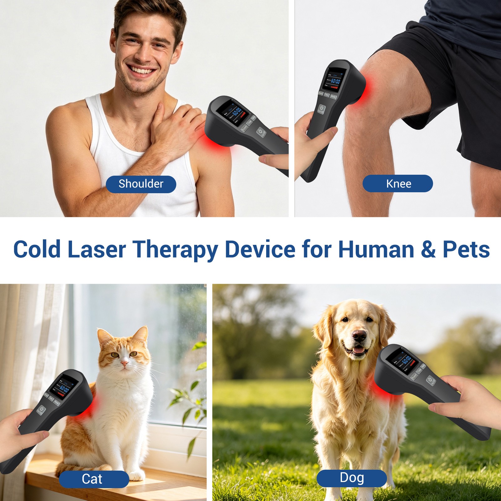 20 Diodes Red Light Laser Therapy Device 650nm 808nm for Back Knee Pain Home