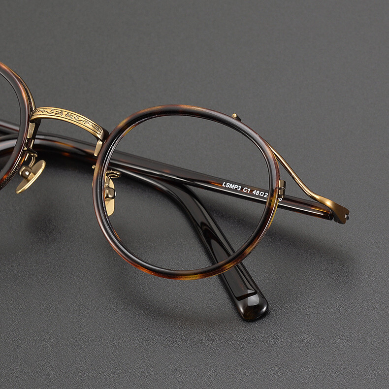Japanese Round Eyeglass Frames Retro Hand Made Glasses Acetate+titanium