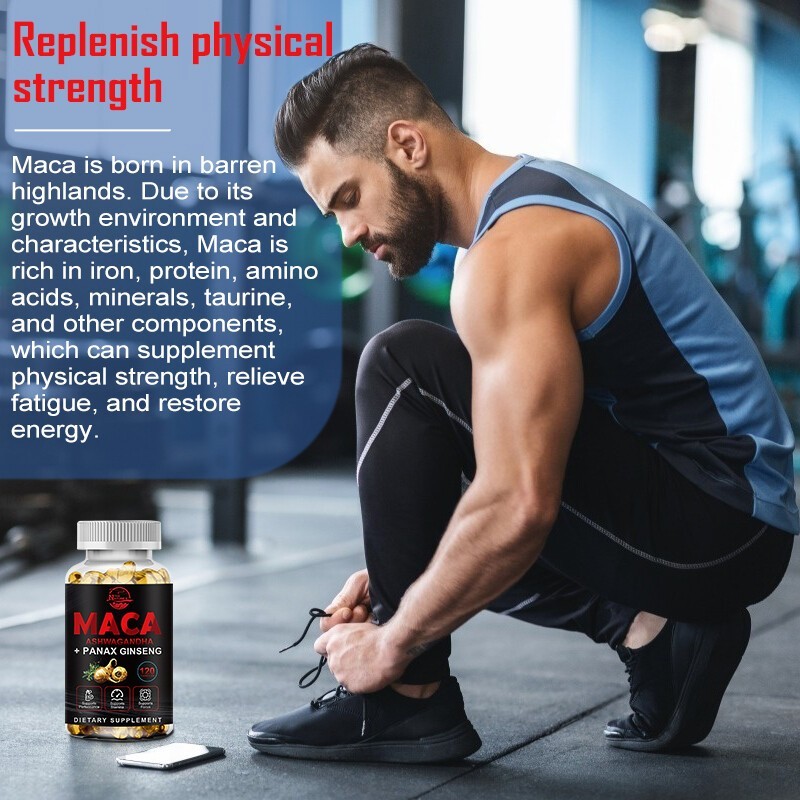 Maca Root 12000mg, Ashwagandha,Panax Ginseng Extract Male Enhancing 120 Capsules