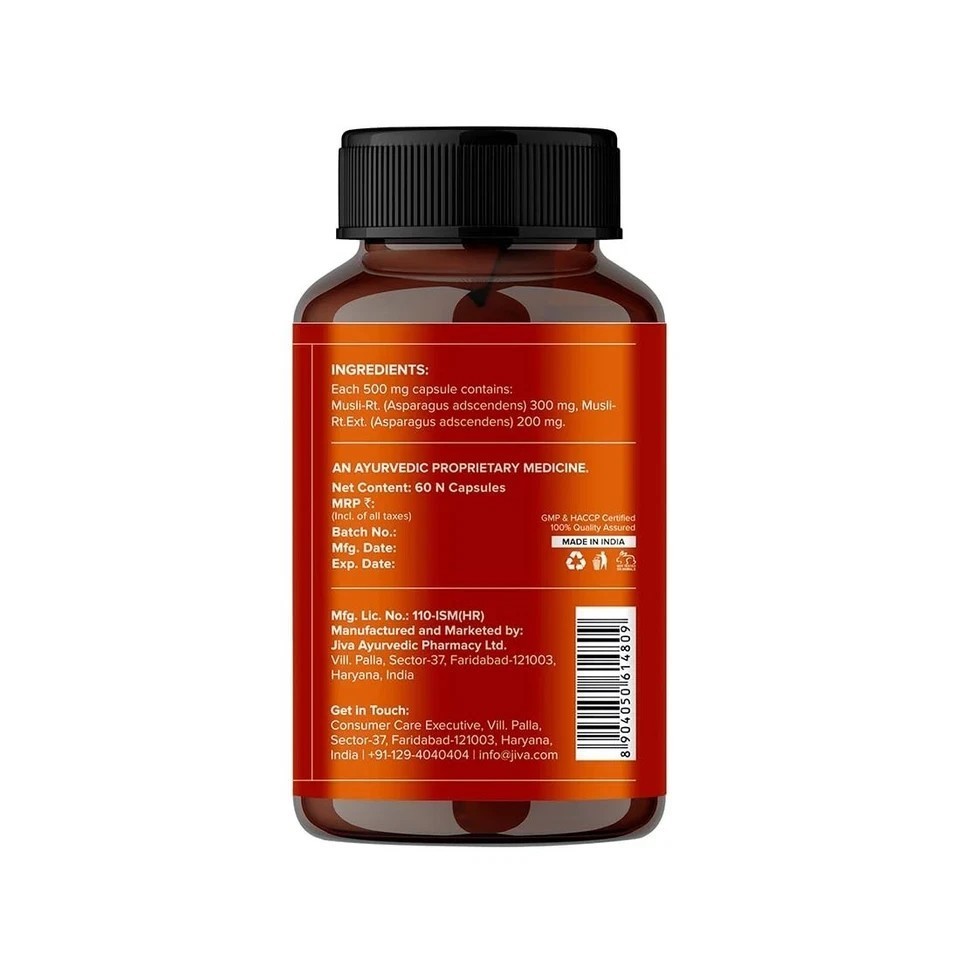 Safed Musli -Capsules for Strength Stamina, Energy, vitality booster (pack of 2)