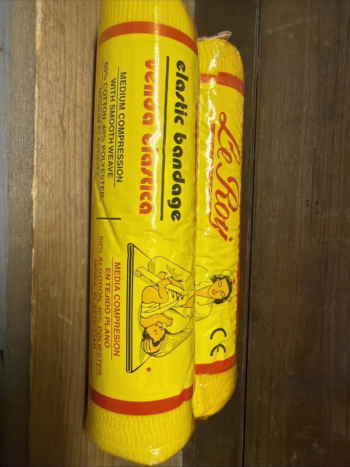 2 Le Roy Elastic Bandage Medium Compression 7.87in x 5.47yd Cotton Blend Vintage