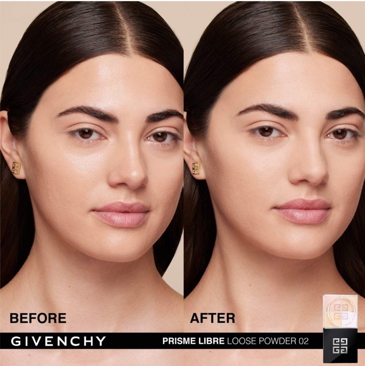 Set of OG Formula Givenchy Prisme Libre 4 in 1 Loose Powder in 02 Satin Blanc