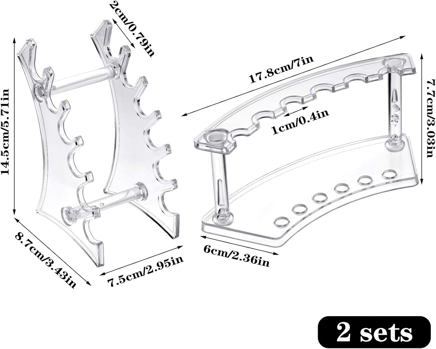 Teling 4 Pieces Pen Display Stand Acrylic pen Holder Clear