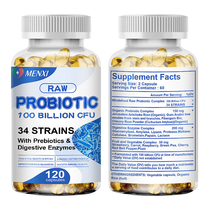 Digestive Enzymes Prebiotic & Probiotics Gas, Constipation & Bloating Relief 120