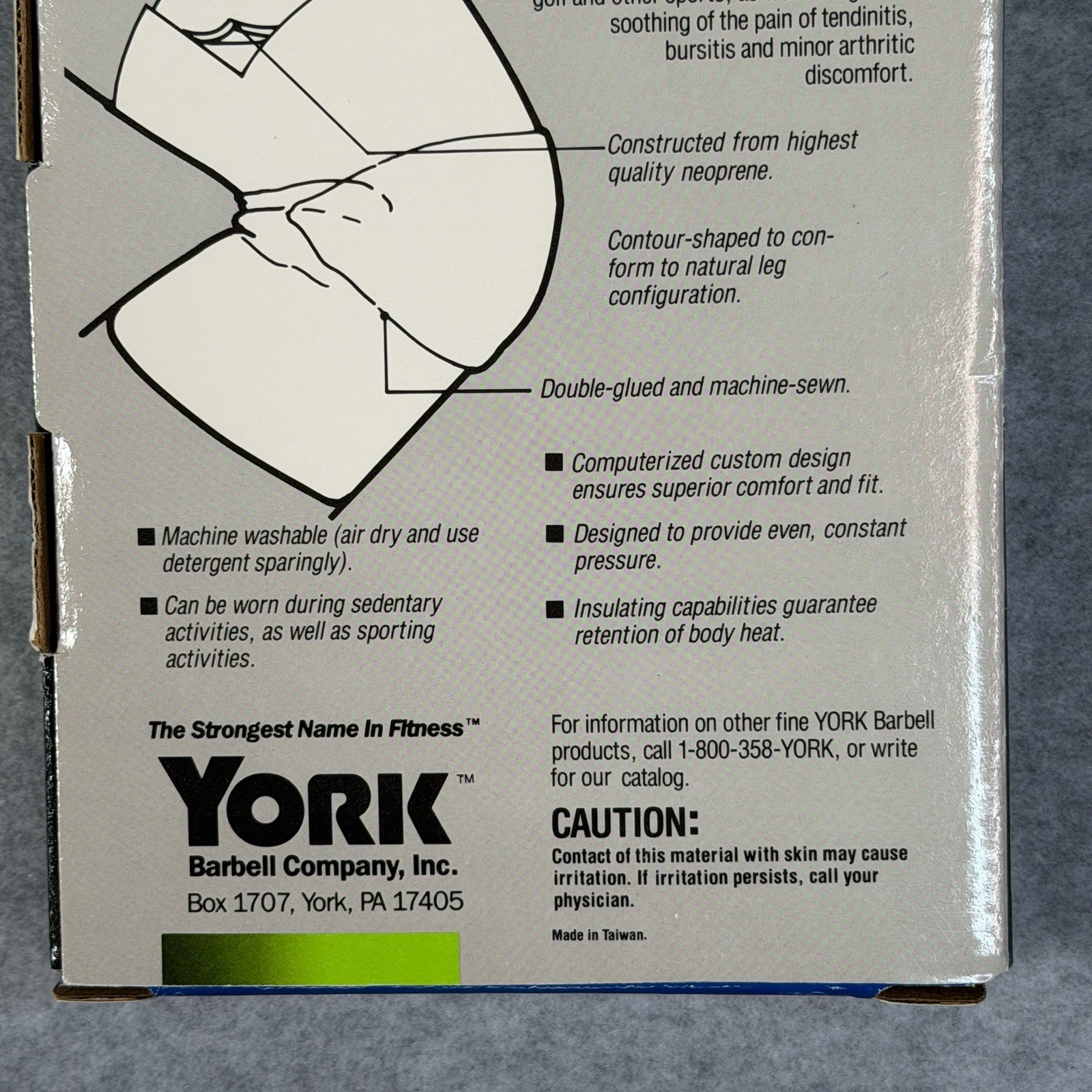 Vintage Original York Barbell Medium All Sport Knee Support Weight Training