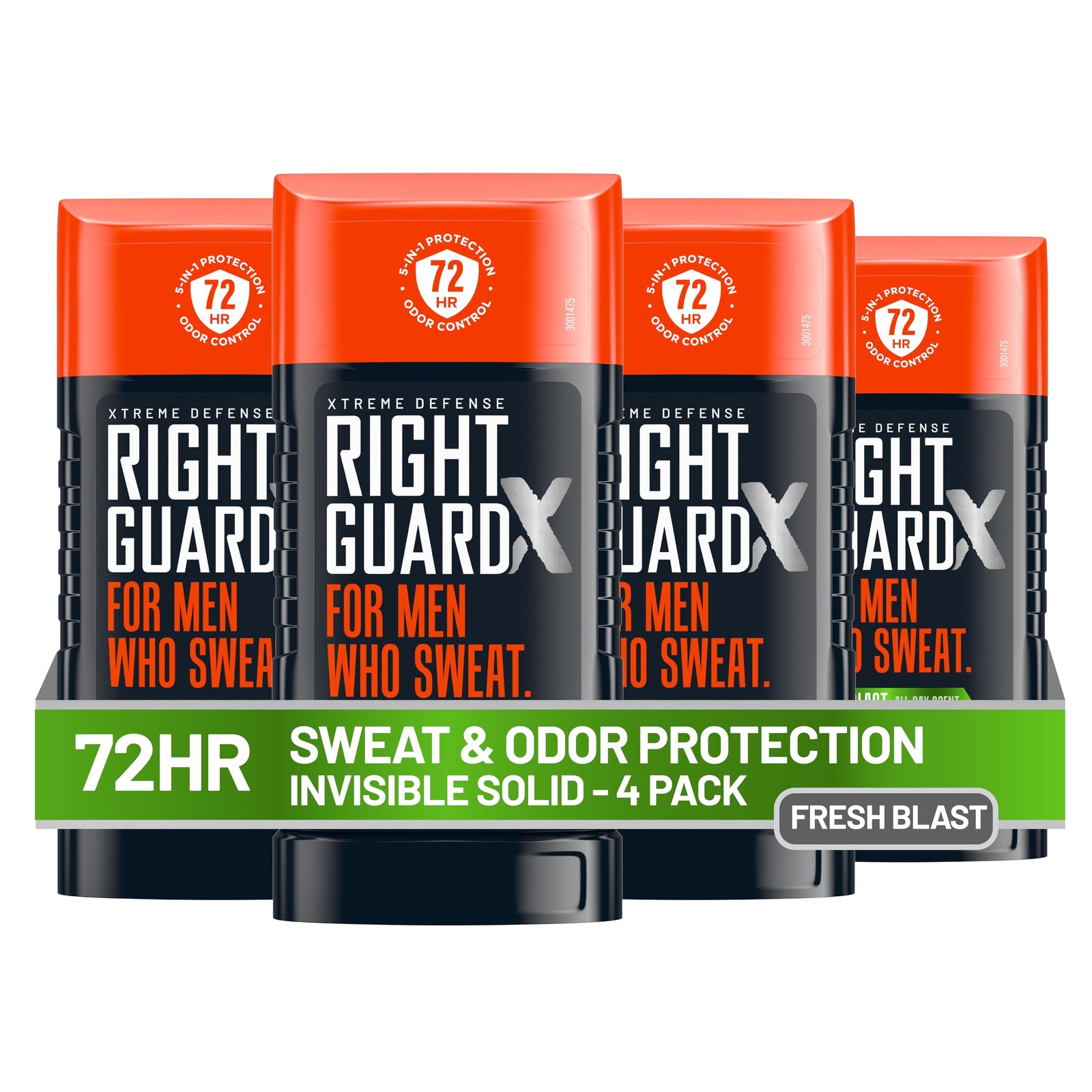 Right Guard Xtreme Defense Invisible Solid 2.6 Ounce (Pack of 4)